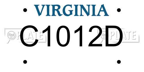 C1012D Virginia License Plate