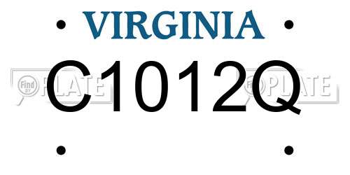 C1012Q Virginia License Plate