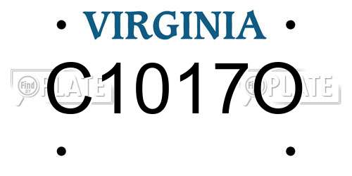 C1017O Virginia License Plate