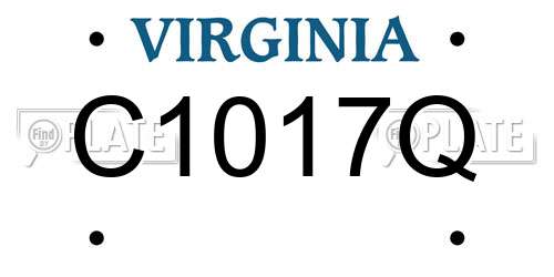 C1017Q Virginia License Plate