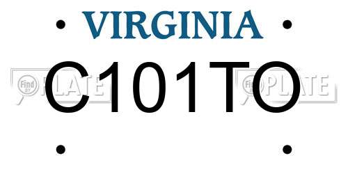 C101TO Virginia License Plate