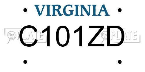 C101ZD Virginia License Plate