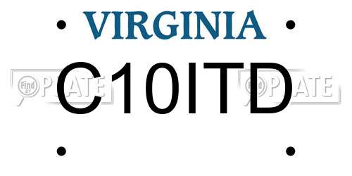 C10ITD Virginia License Plate