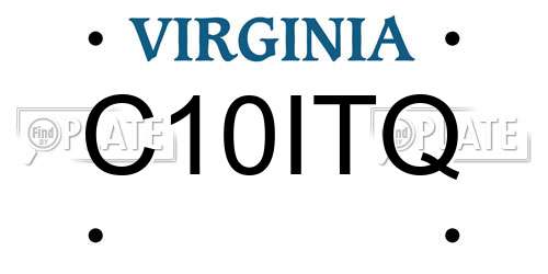 C10ITQ Virginia License Plate