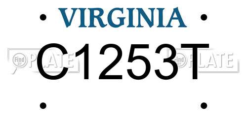 C1253T Virginia License Plate