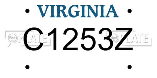 C1253Z Virginia License Plate