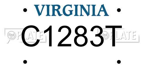 C1283T Virginia License Plate