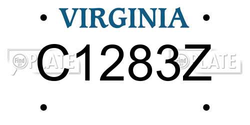 C1283Z Virginia License Plate