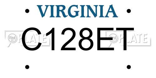 C128ET Virginia License Plate