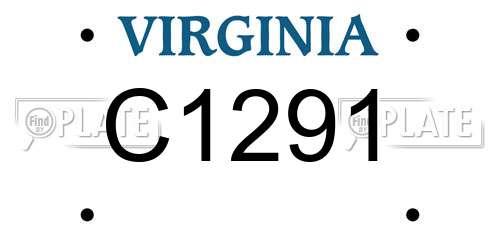 C1291 Virginia License Plate