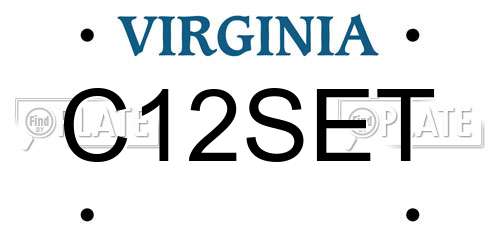 C12SET Virginia License Plate