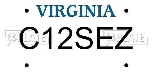 C12SEZ Virginia License Plate