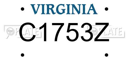C1753Z Virginia License Plate
