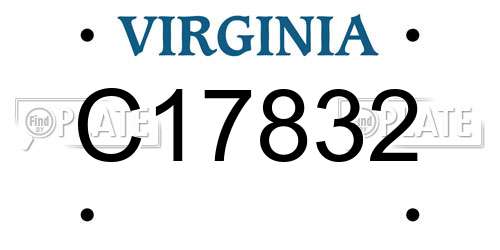C17832 Virginia License Plate