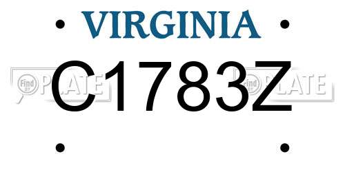 C1783Z Virginia License Plate