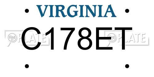 C178ET Virginia License Plate
