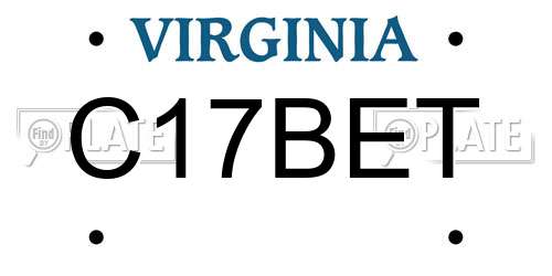 C17BET Virginia License Plate