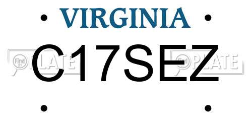 C17SEZ Virginia License Plate