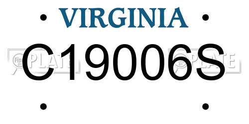 C19006S Virginia License Plate