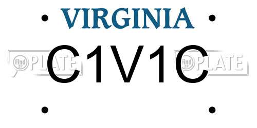 C1V1C Virginia License Plate