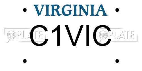 C1VIC Virginia License Plate