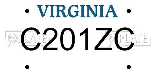 C201ZC Virginia License Plate