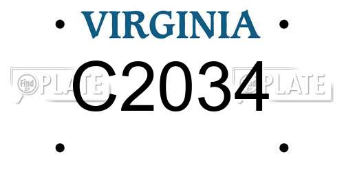 C2034 Virginia License Plate
