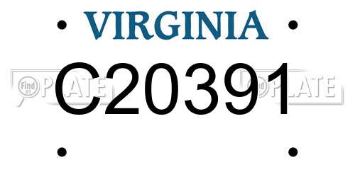 C20391 Virginia License Plate