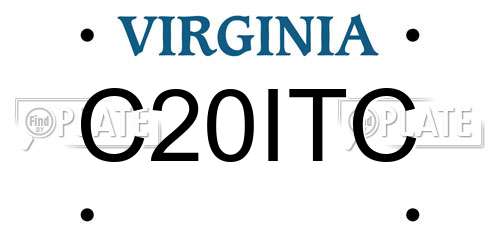 C20ITC Virginia License Plate