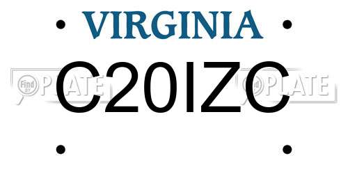 C20IZC Virginia License Plate