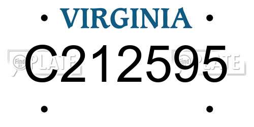 C212595 Virginia License Plate