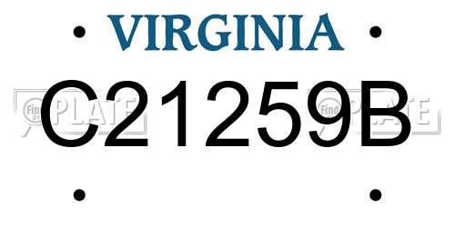 C21259B Virginia License Plate