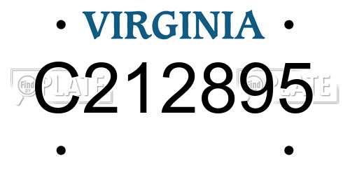 C212895 Virginia License Plate