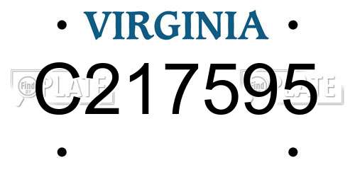 C217595 Virginia License Plate