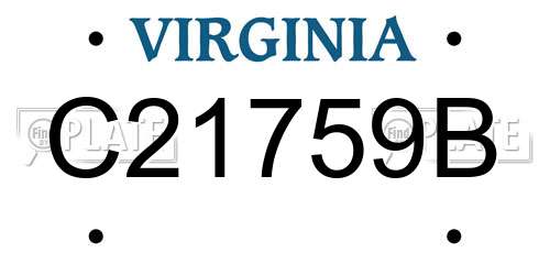 C21759B Virginia License Plate