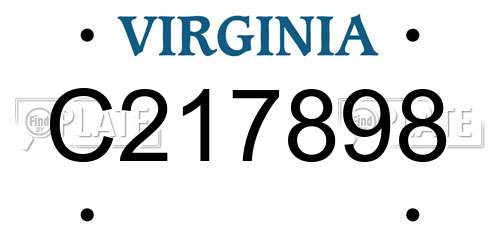 C217898 Virginia License Plate