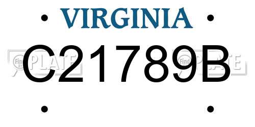 C21789B Virginia License Plate