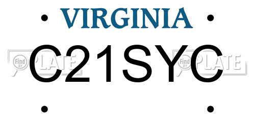 C21SYC Virginia License Plate