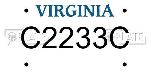C2233C Virginia License Plate