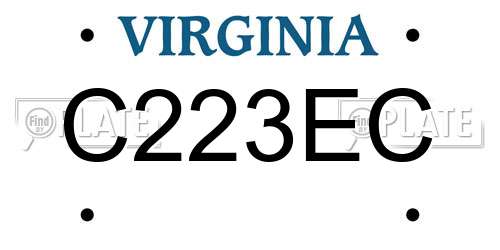 C223EC Virginia License Plate