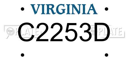 C2253D Virginia License Plate
