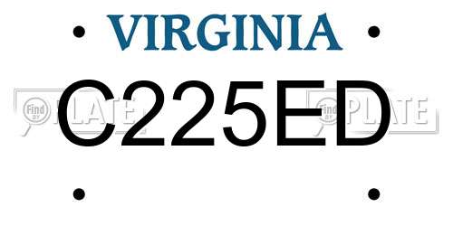 C225ED Virginia License Plate
