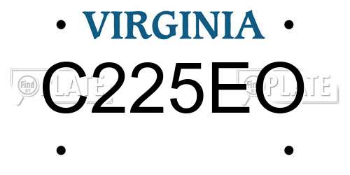 C225EO Virginia License Plate