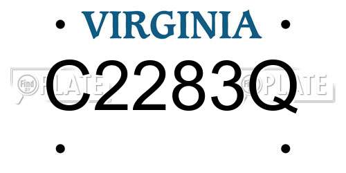 C2283Q Virginia License Plate