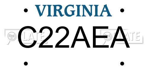 C22AEA Virginia License Plate