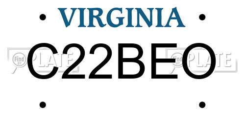 C22BEO Virginia License Plate