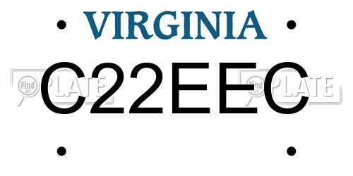 C22EEC Virginia License Plate