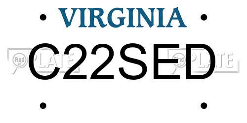 C22SED Virginia License Plate