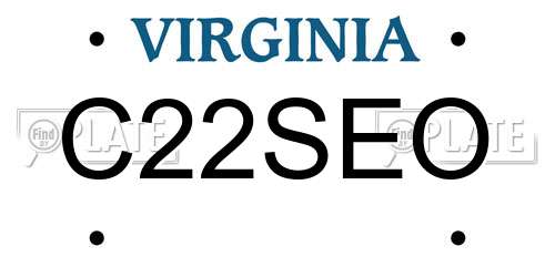 C22SEO Virginia License Plate