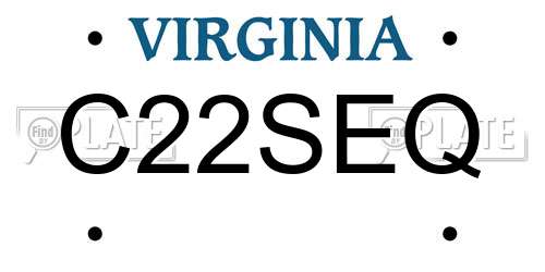 C22SEQ Virginia License Plate